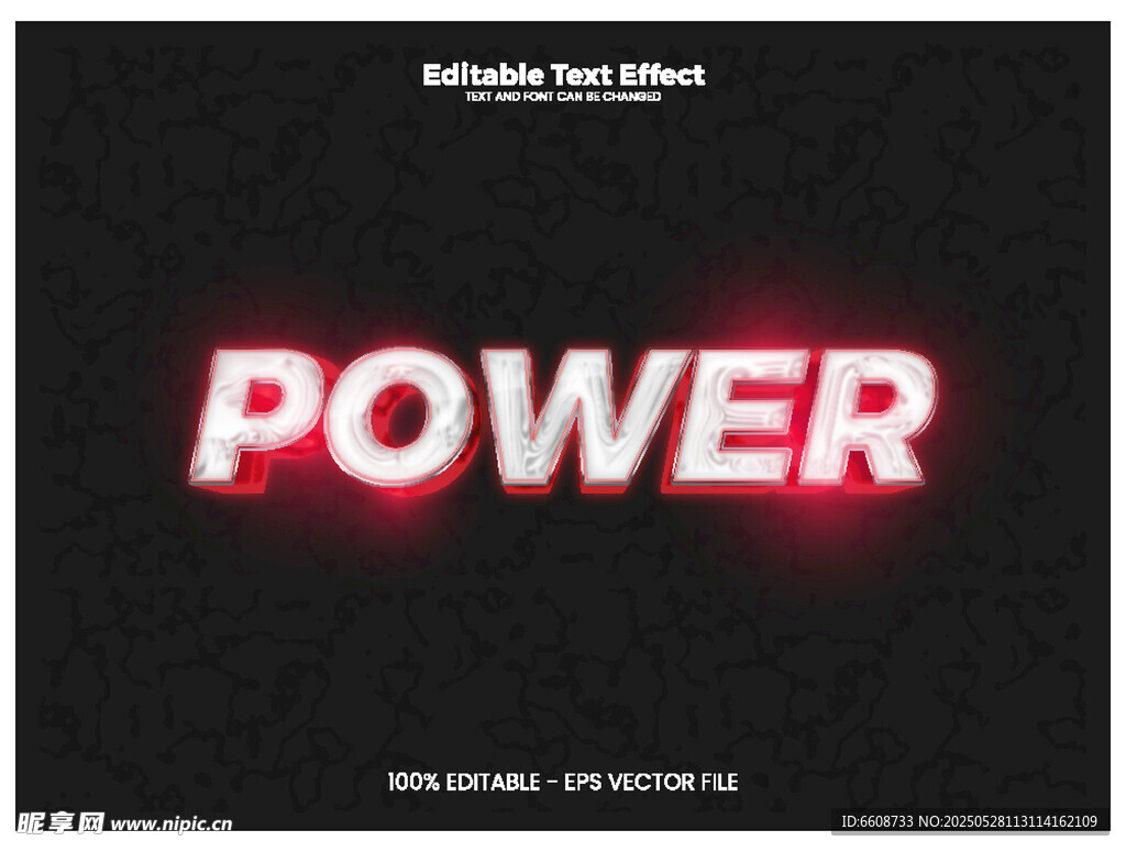 紅色發(fā)光POWER字樣