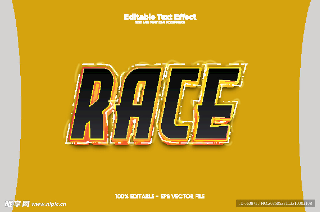 黃色背景上的RACE字樣