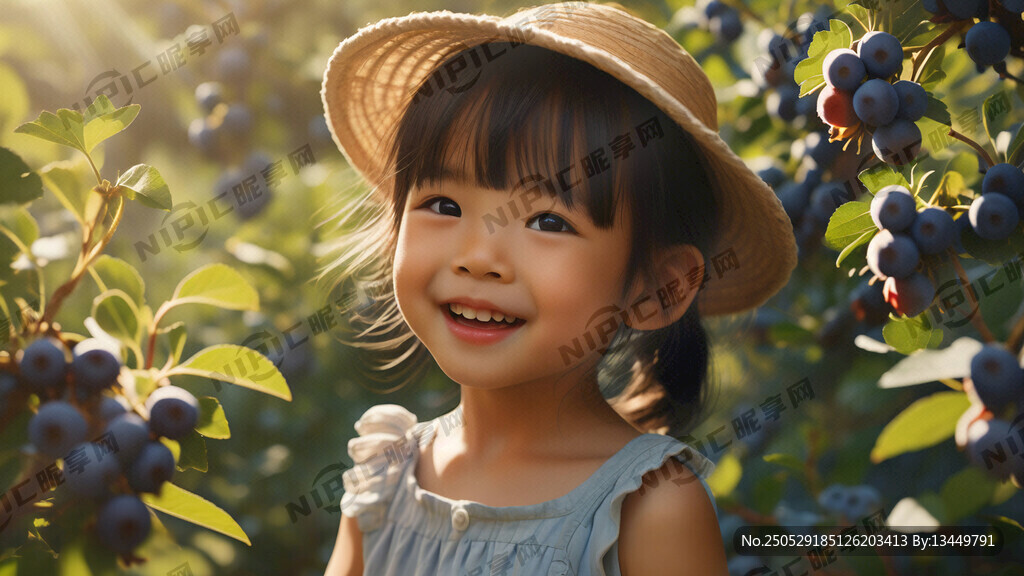 一個(gè)帶著帽子美麗的小女孩