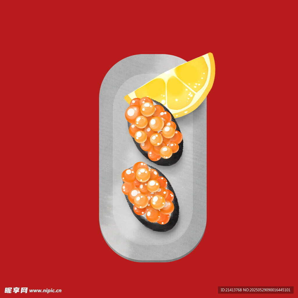 檸檬配魚子醬壽司
