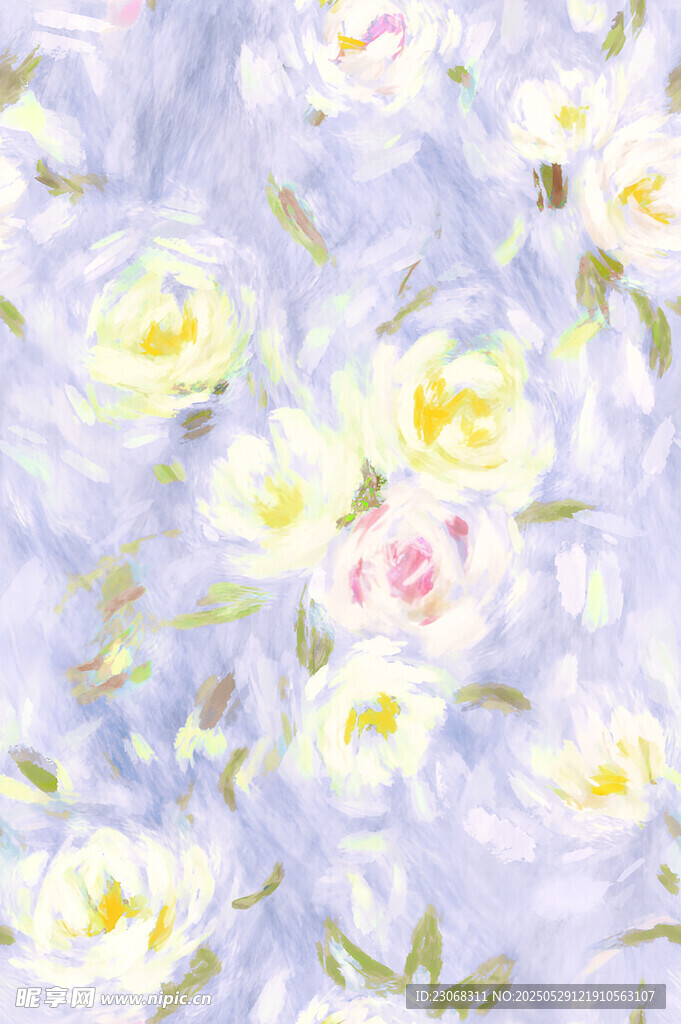 淡紫色背景的花卉圖案