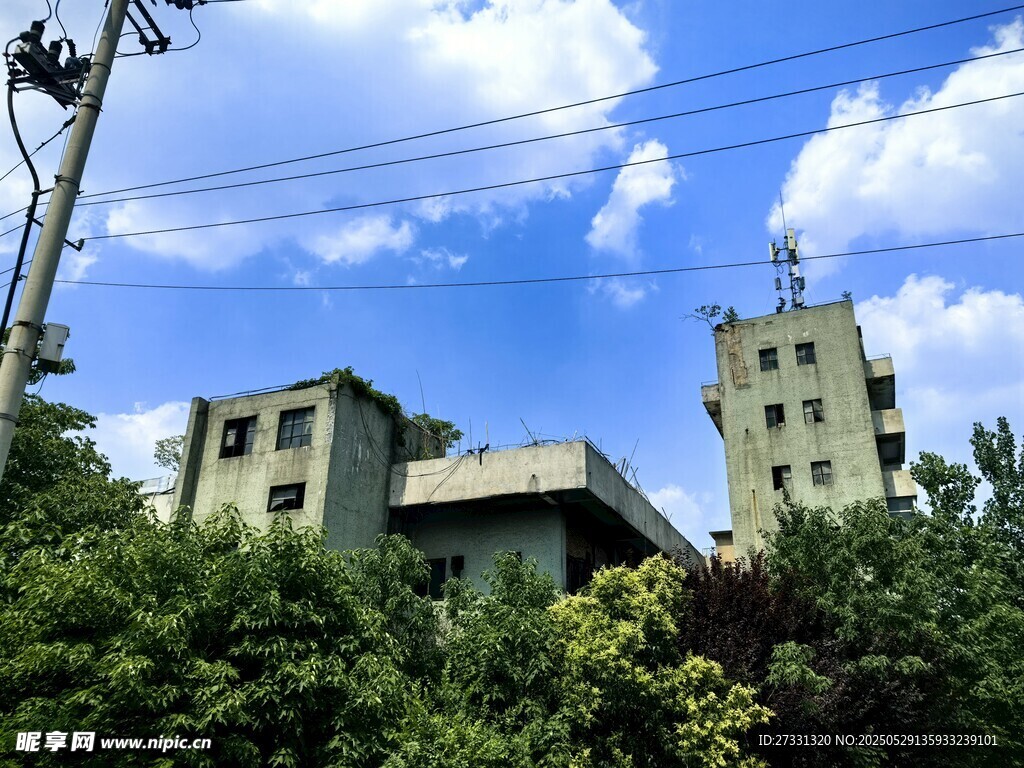 綠樹環(huán)繞中的古老建筑