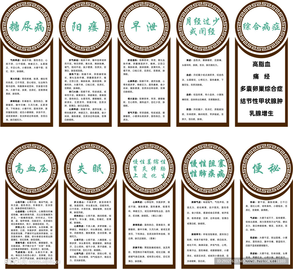 古風圓形標簽設計中醫