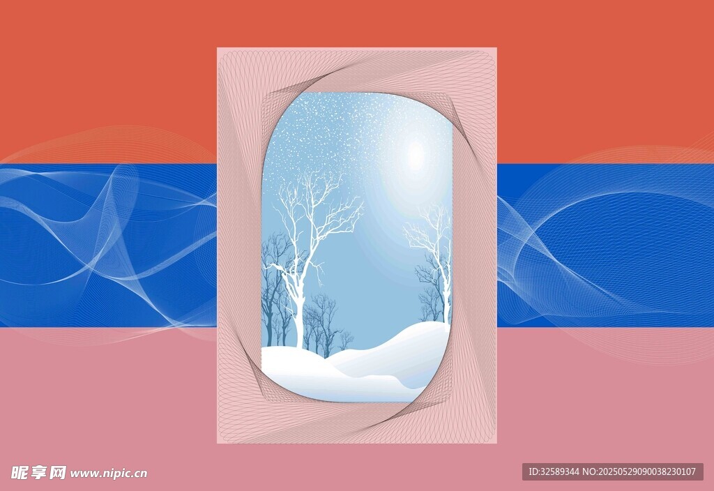 冬日窗景雪景夢(mèng)幻畫面