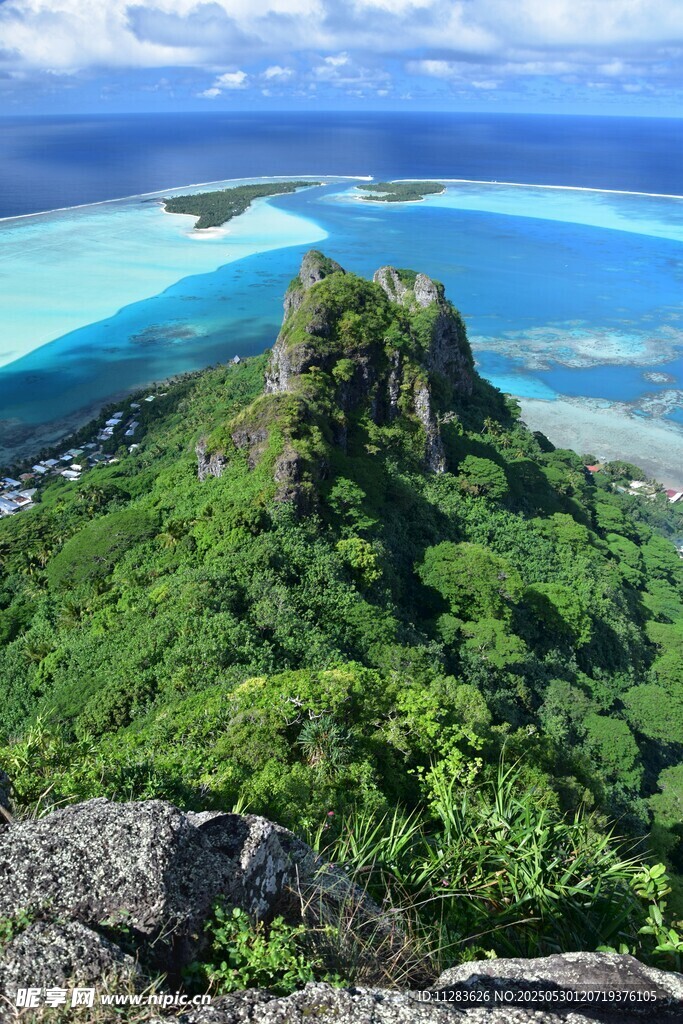 海島青山美景俯瞰圖