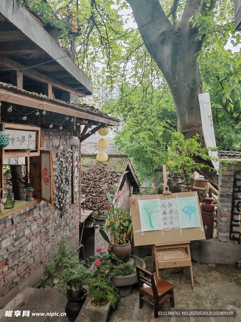 古樸小院的愜意戶外景致