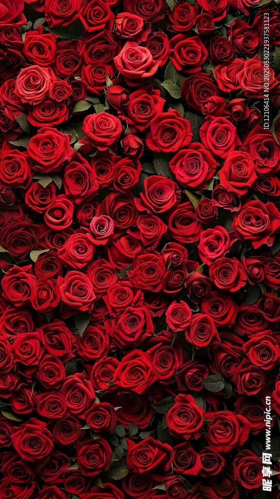 浪漫紅玫瑰花海