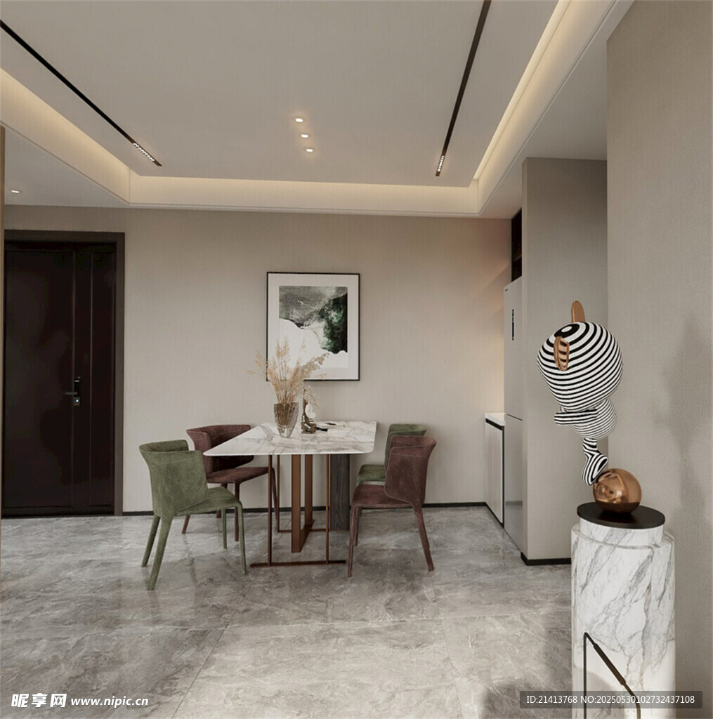 現(xiàn)代簡約風餐廳室內場景