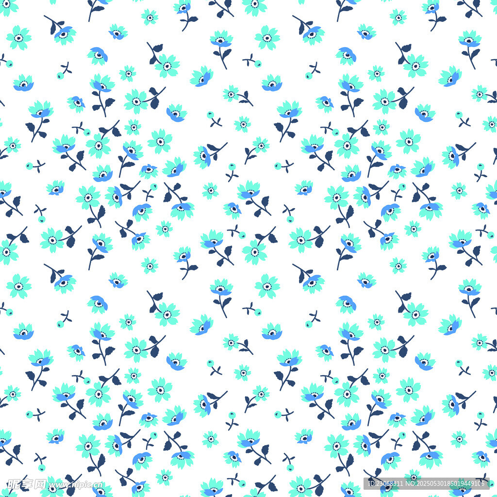 藍綠碎花圖案背景紋理