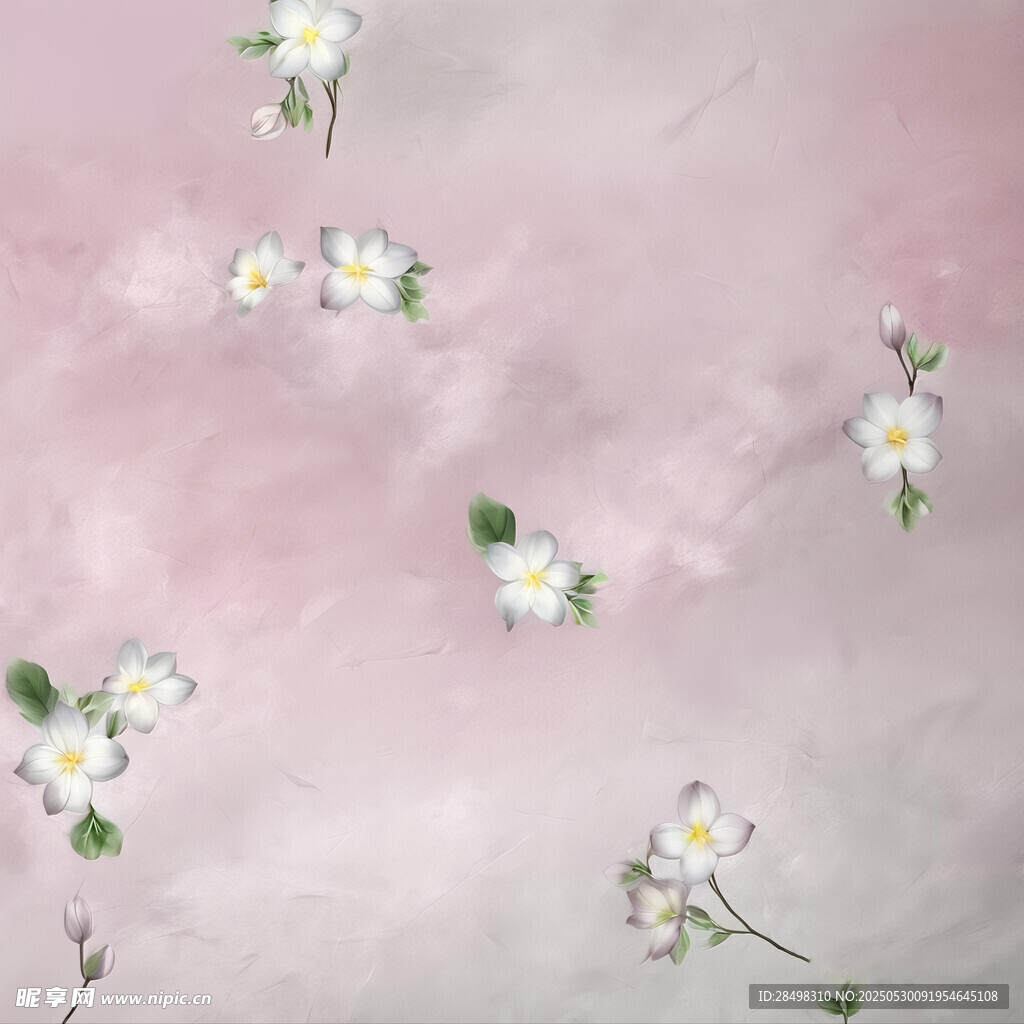 粉色背景上的清新小白花
