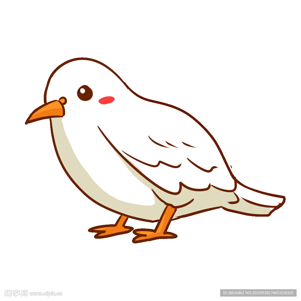 可愛白鳥卡通形象