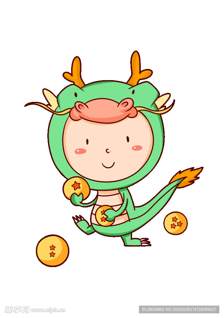 穿龍裝孩童手持金元寶