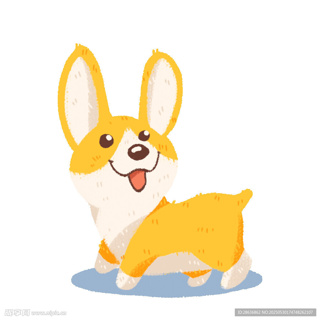 可愛站立小狗插畫