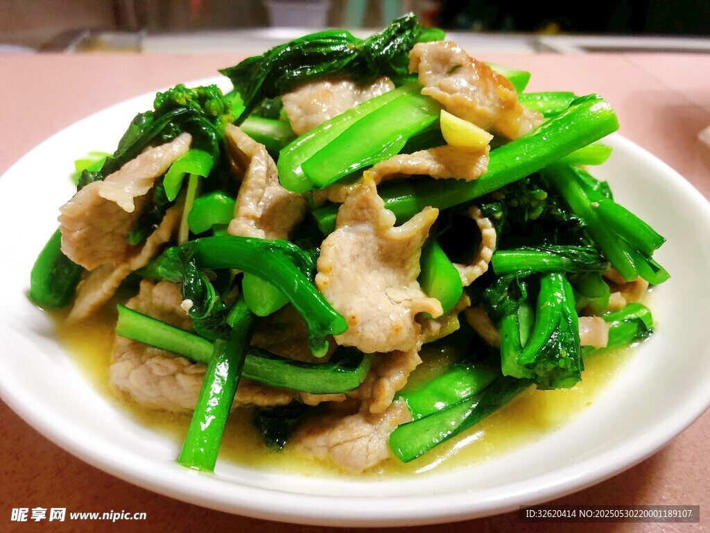 青菜炒肉片
