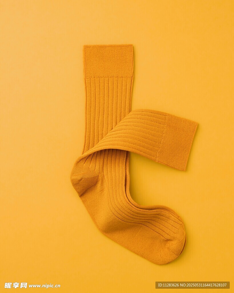 黃色針織襪子特寫