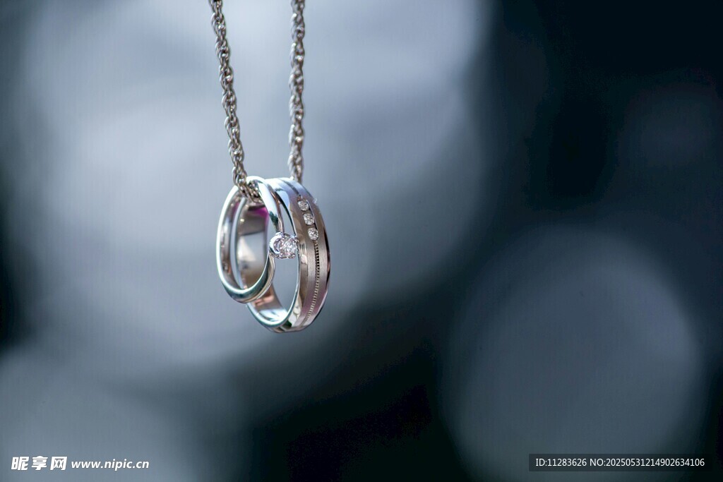 精致銀質(zhì)雙環(huán)項(xiàng)鏈飾品
