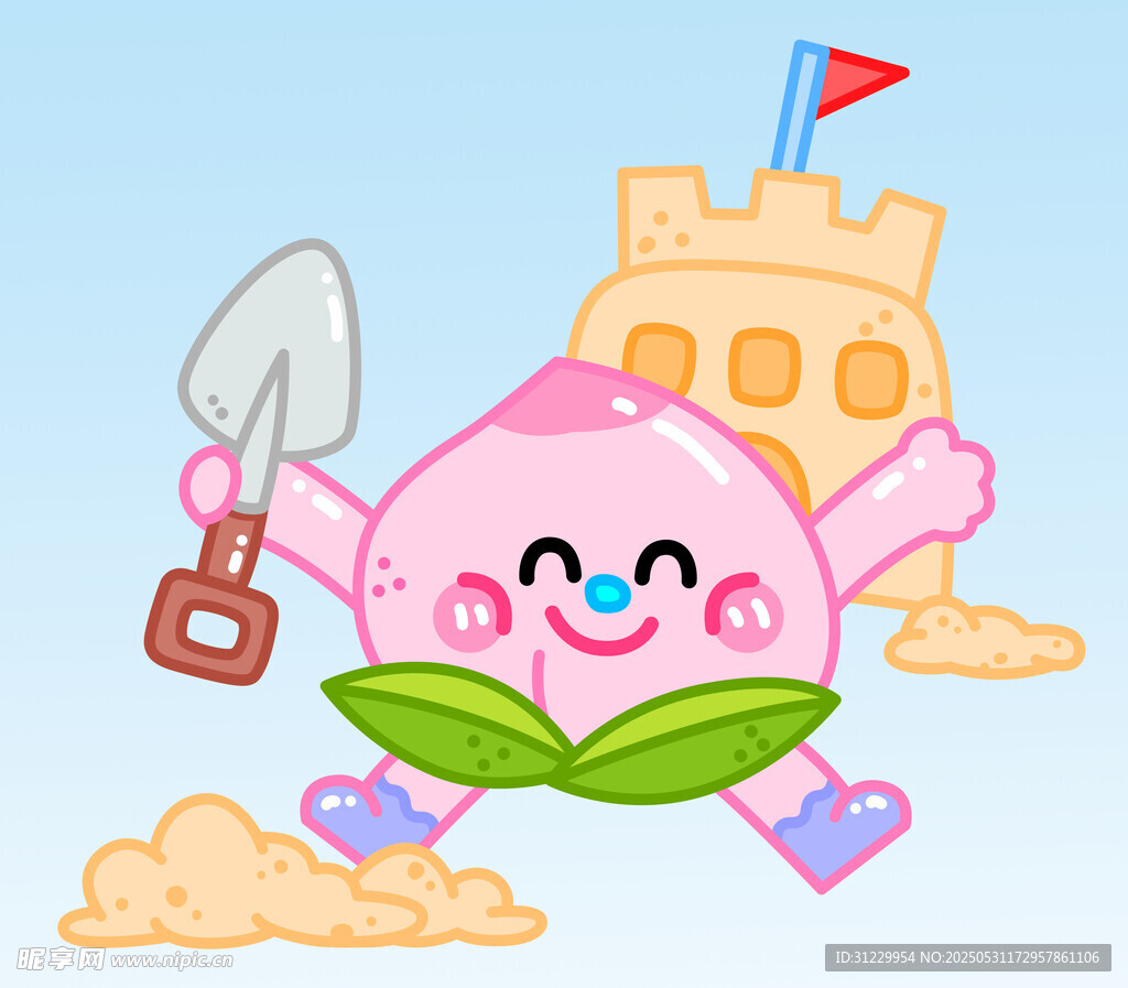 桃子寶寶快樂建沙堡