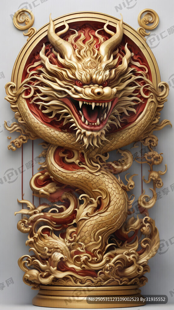 金色浮雕盤龍龍   龍盤柱子 