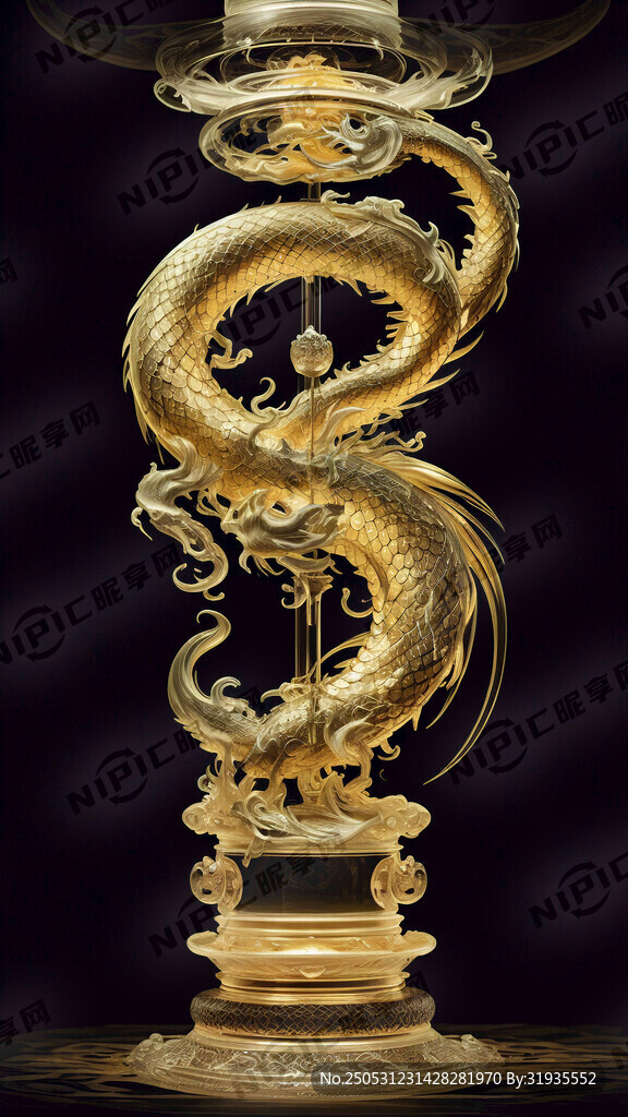 金龍盤柱   透明