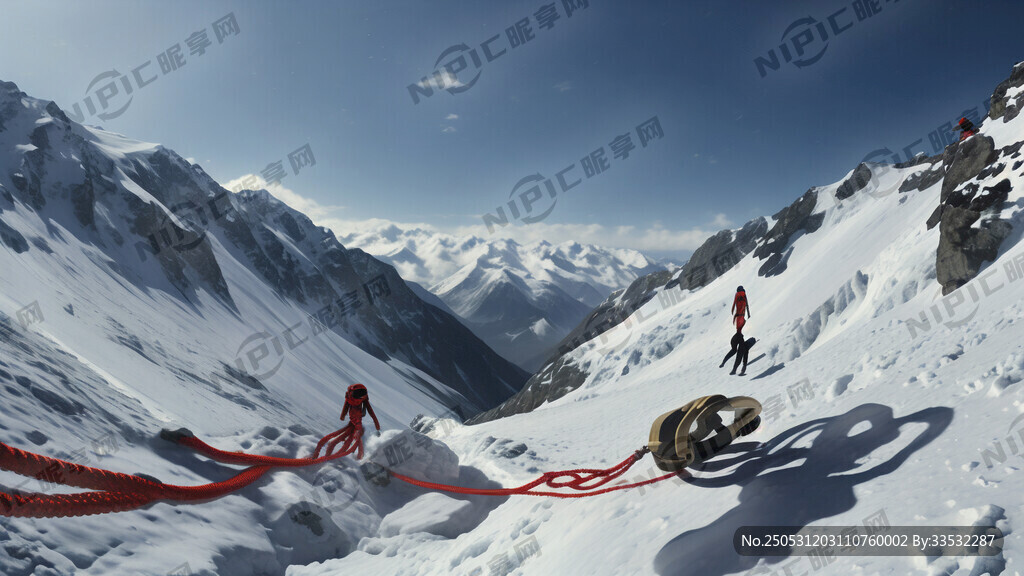 攀登雪山  安全繩   升降器