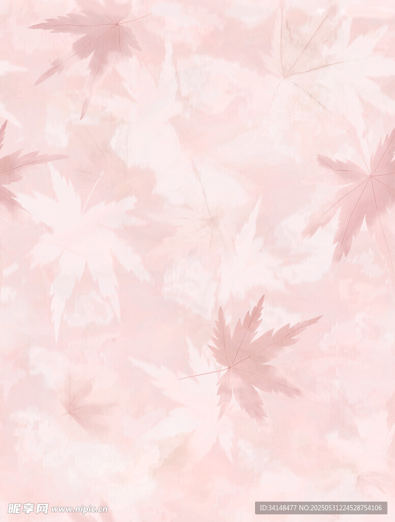 粉色楓葉夢幻背景紋理