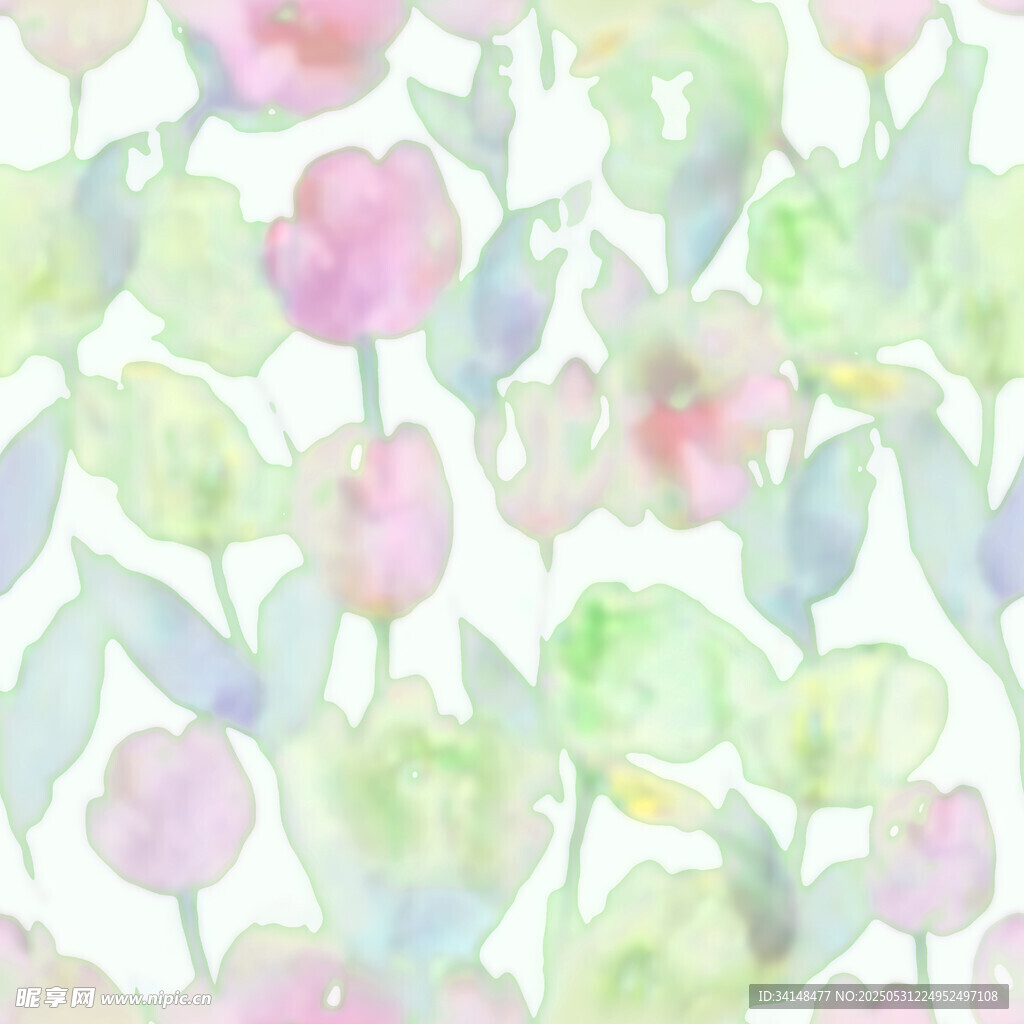 水彩風(fēng)郁金香花卉圖案