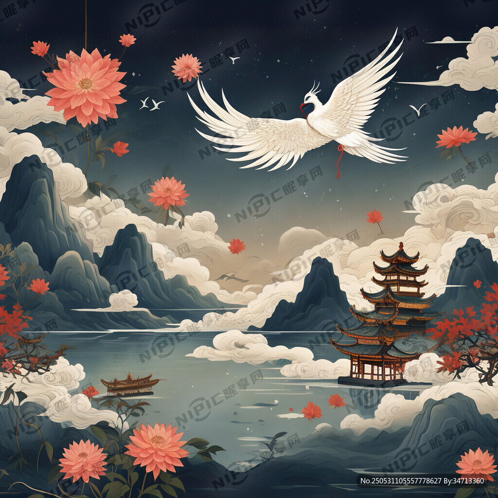 插畫 嫦娥奔月