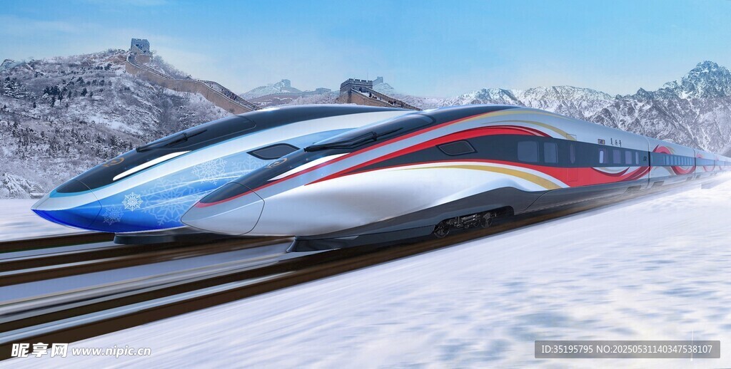 雪地中的高速列車