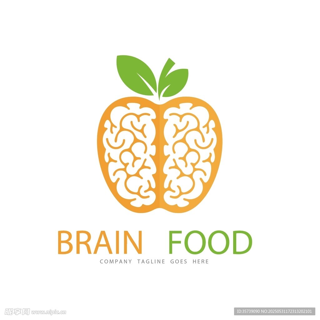 大腦食物標(biāo)志設(shè)計(jì)