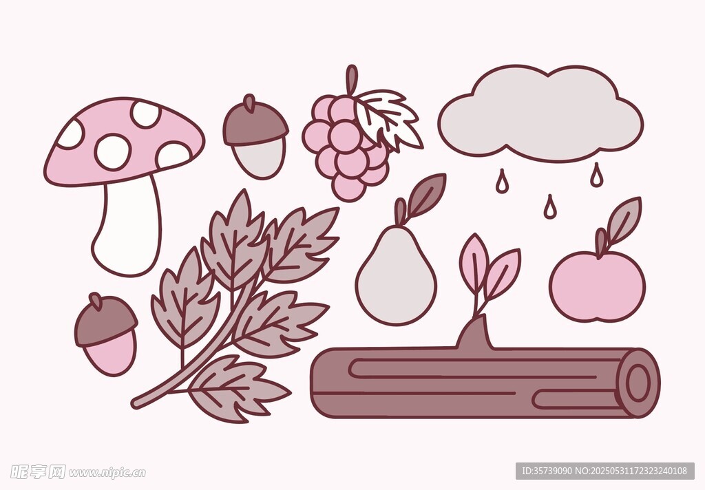 森林元素插畫