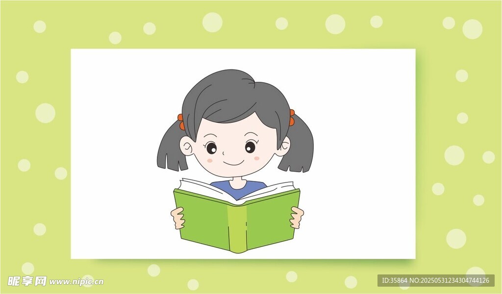 女孩專注閱讀書籍