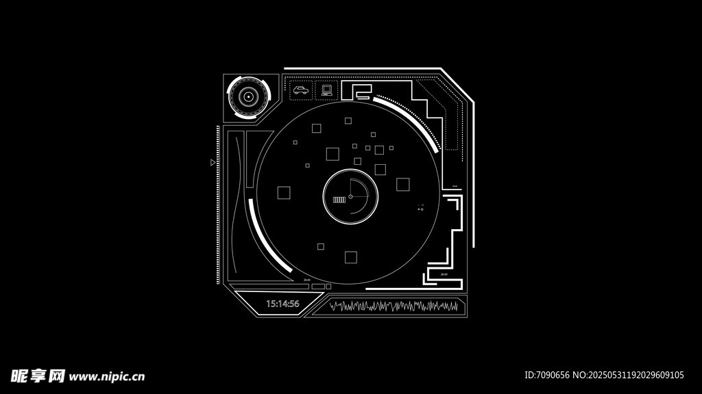 黑色酷炫電腦機箱風扇