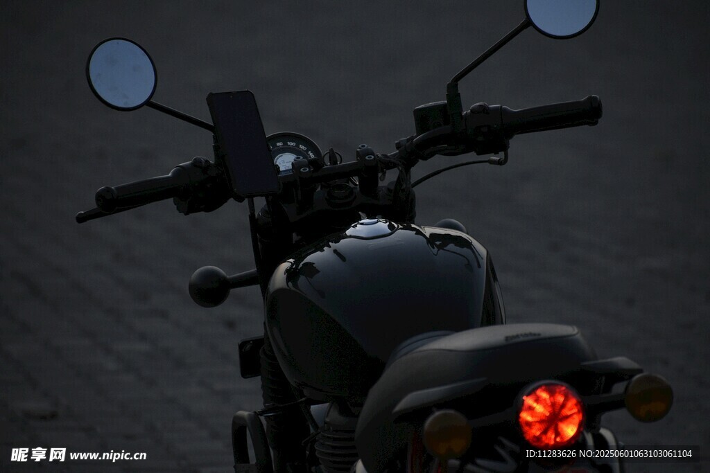 復(fù)古摩托車尾部特寫