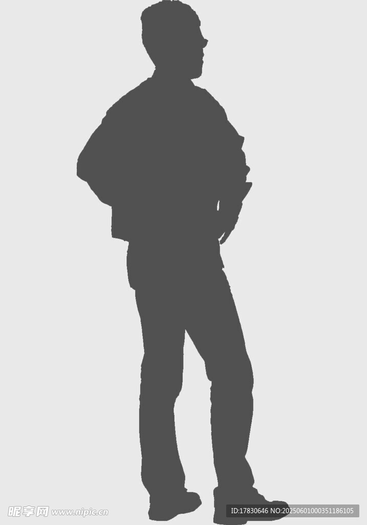 站立男子剪影