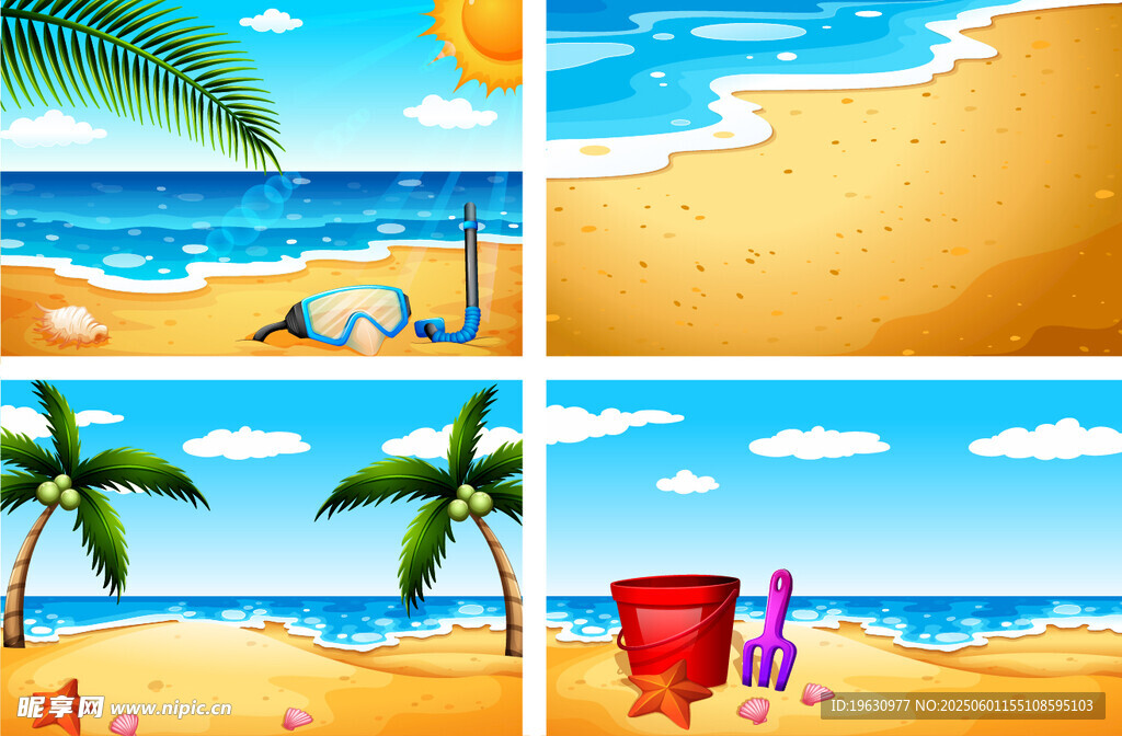 夏日海灘風光拼圖