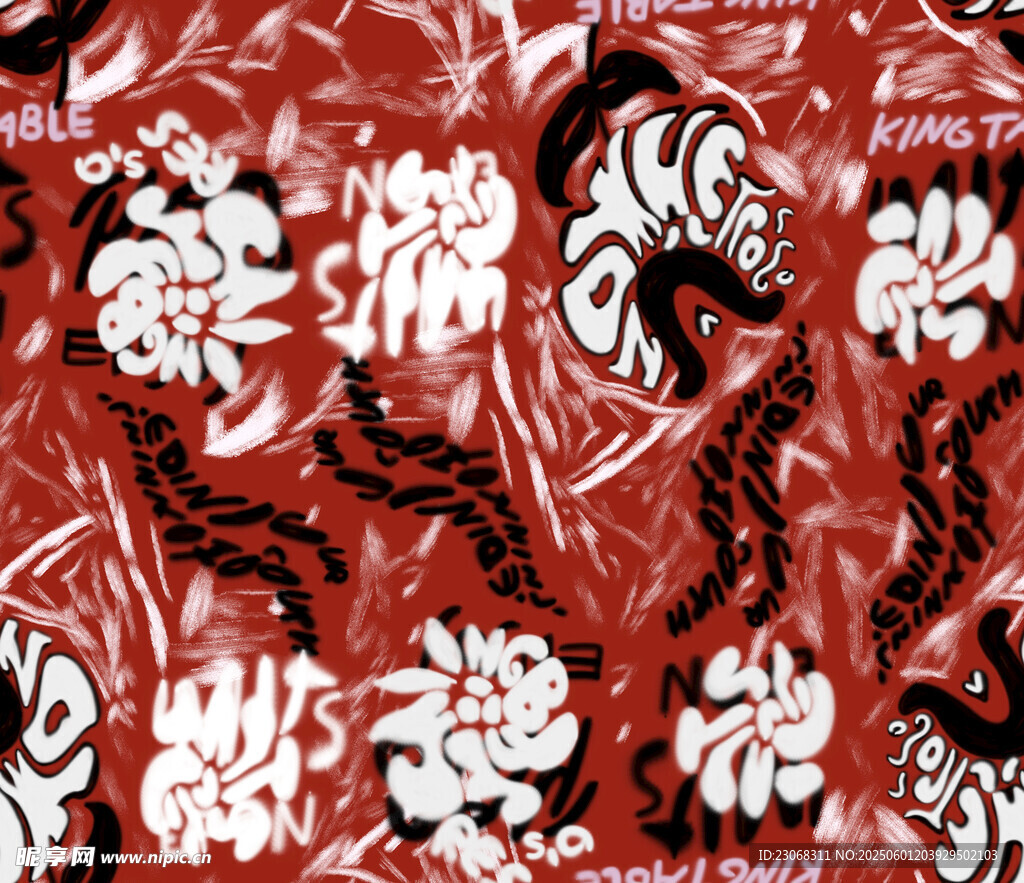 紅色花紋包裝紙特寫