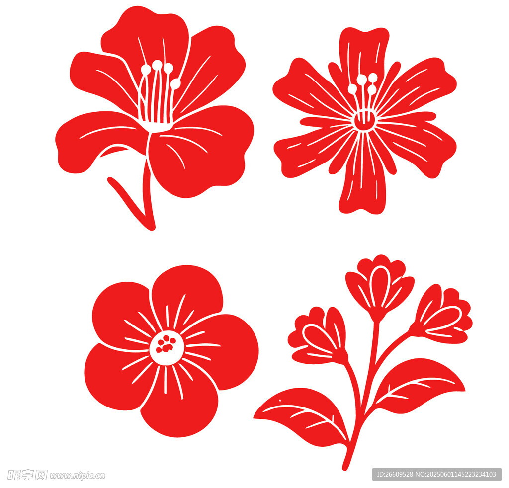 紅色花卉