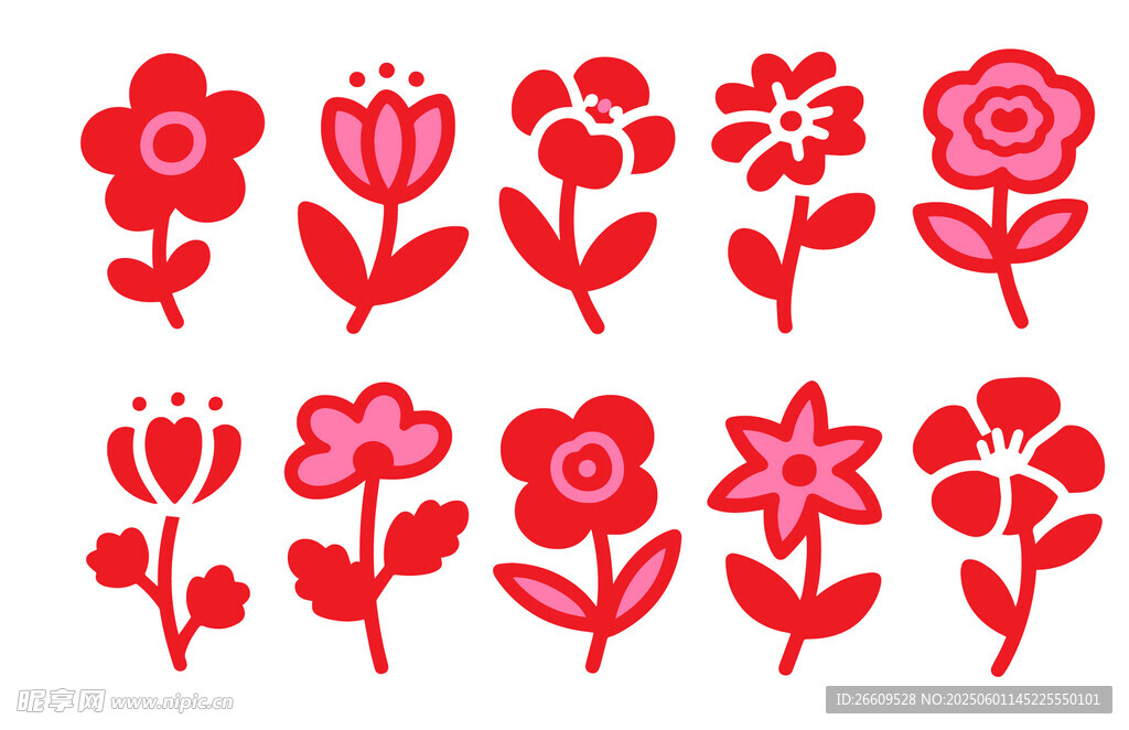 紅色花卉