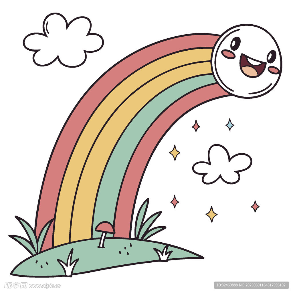 彩虹笑臉插畫