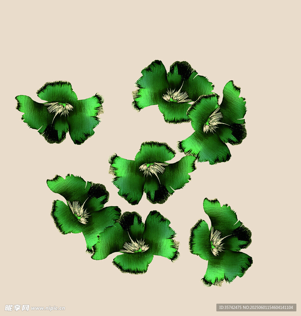 綠色花朵圖案素材