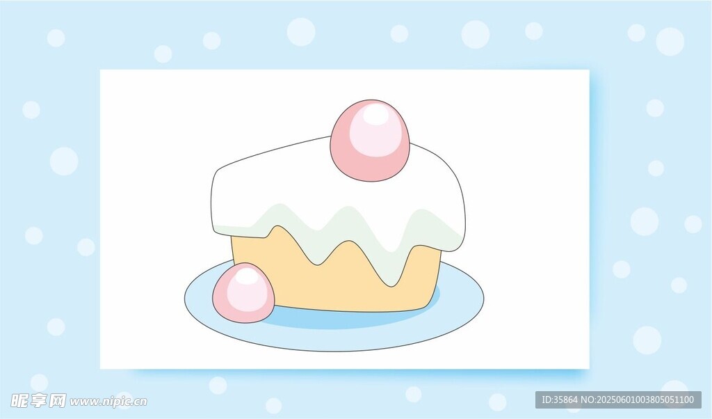 可愛奶油蛋糕插畫