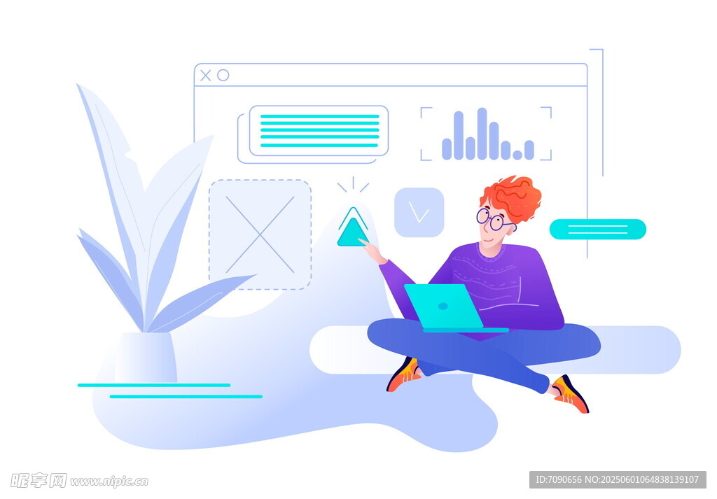 女性專注使用筆記本電腦辦公
