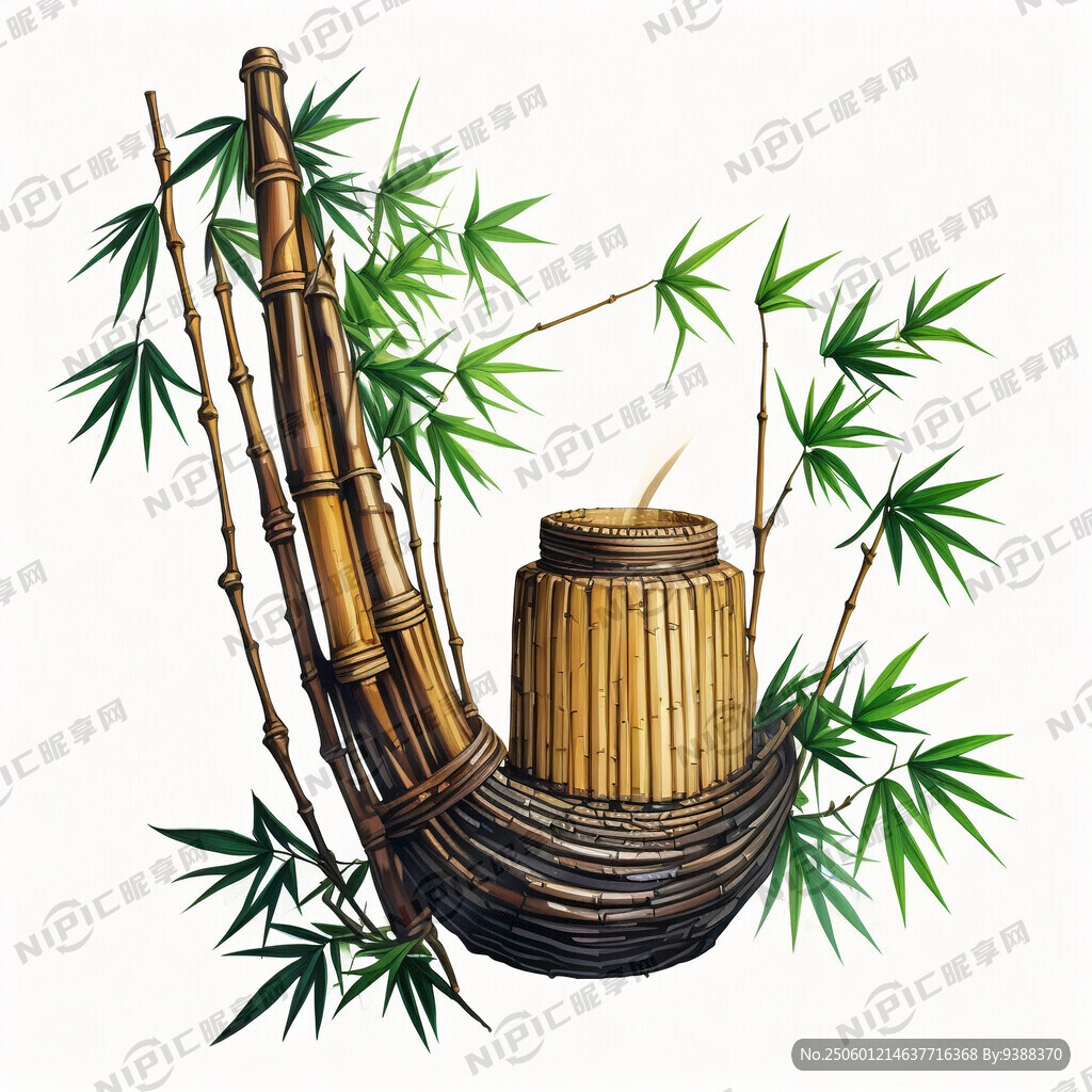 矢量逼真樹脂竹編無限放大不失真
