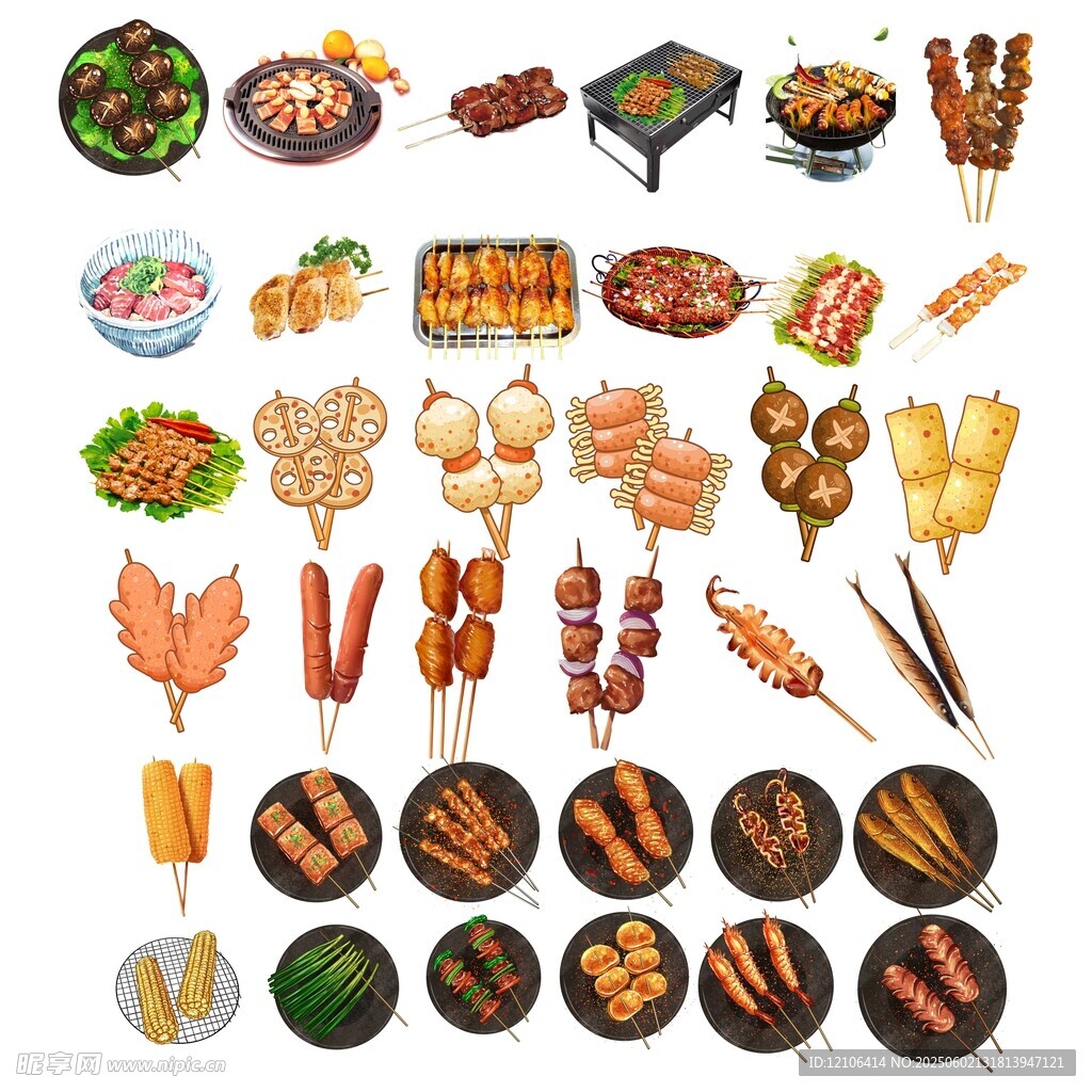 多樣美味燒烤食材大集合