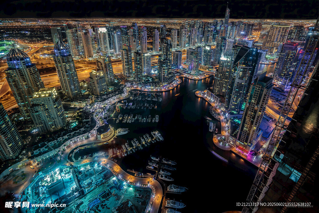 璀璨都市夜景俯瞰圖