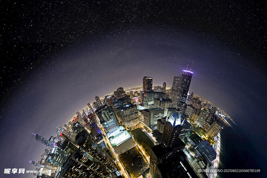 城市夜景微縮星球景觀