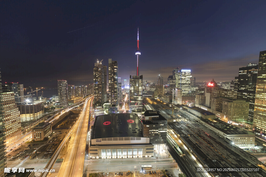 多倫多城市夜景璀璨燈火