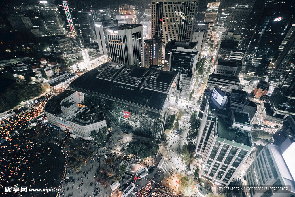 繁華都市夜景俯瞰