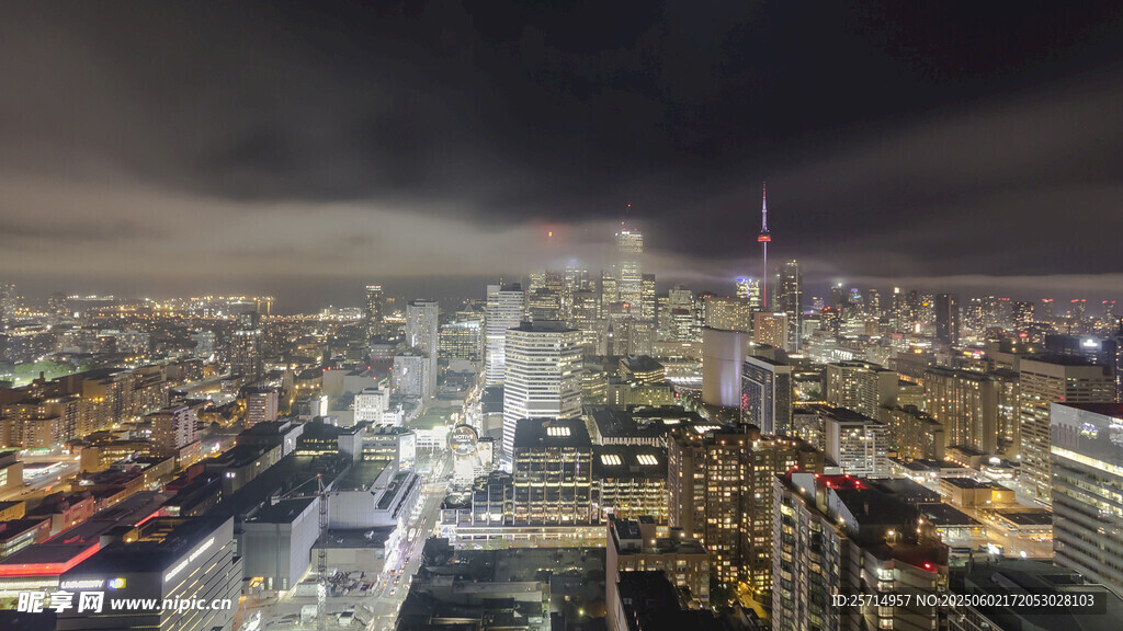 繁華都市夜景俯瞰
