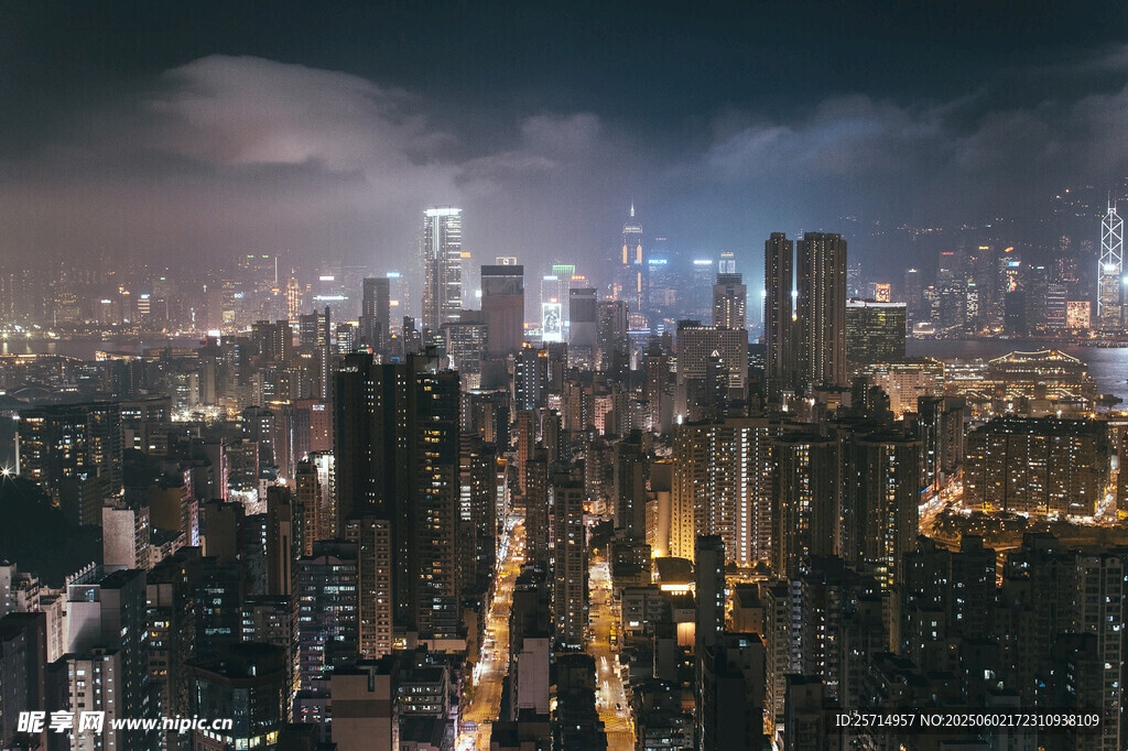 繁華都市夜景俯瞰